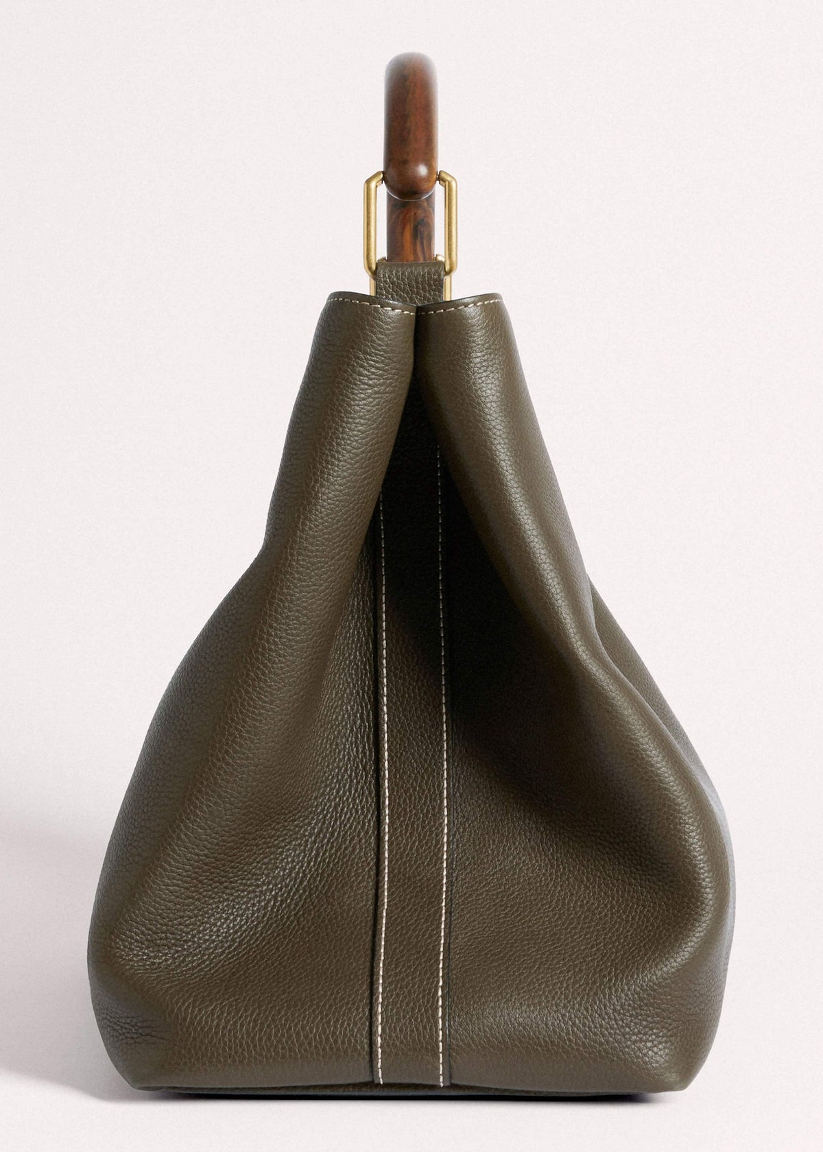 ME+EM Clothing|Accessories Olive Green Leather Soft Constructed Day Bag