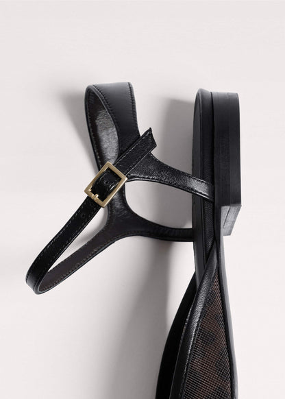 ME+EM Clothing|Accessories Brown Leopard Print Mesh Point-Toe Flat