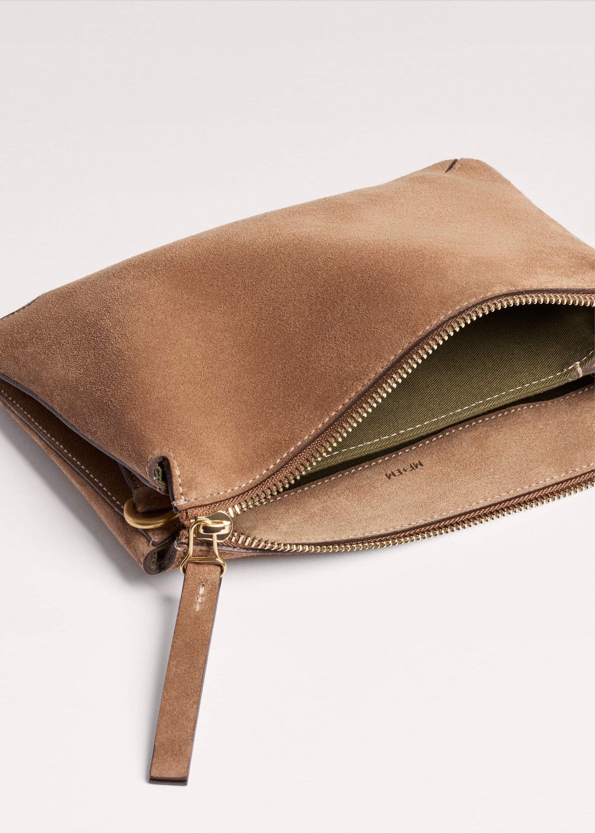ME+EM Clothing Brown Suede Double Pouch Crossbody Bag