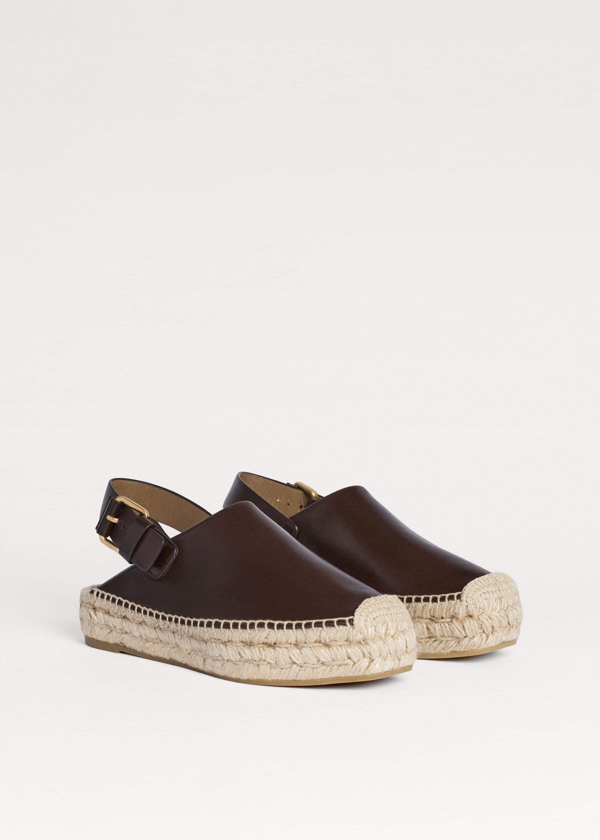 ME+EM Clothing|Accessories Brown Leather Slingback Espadrille