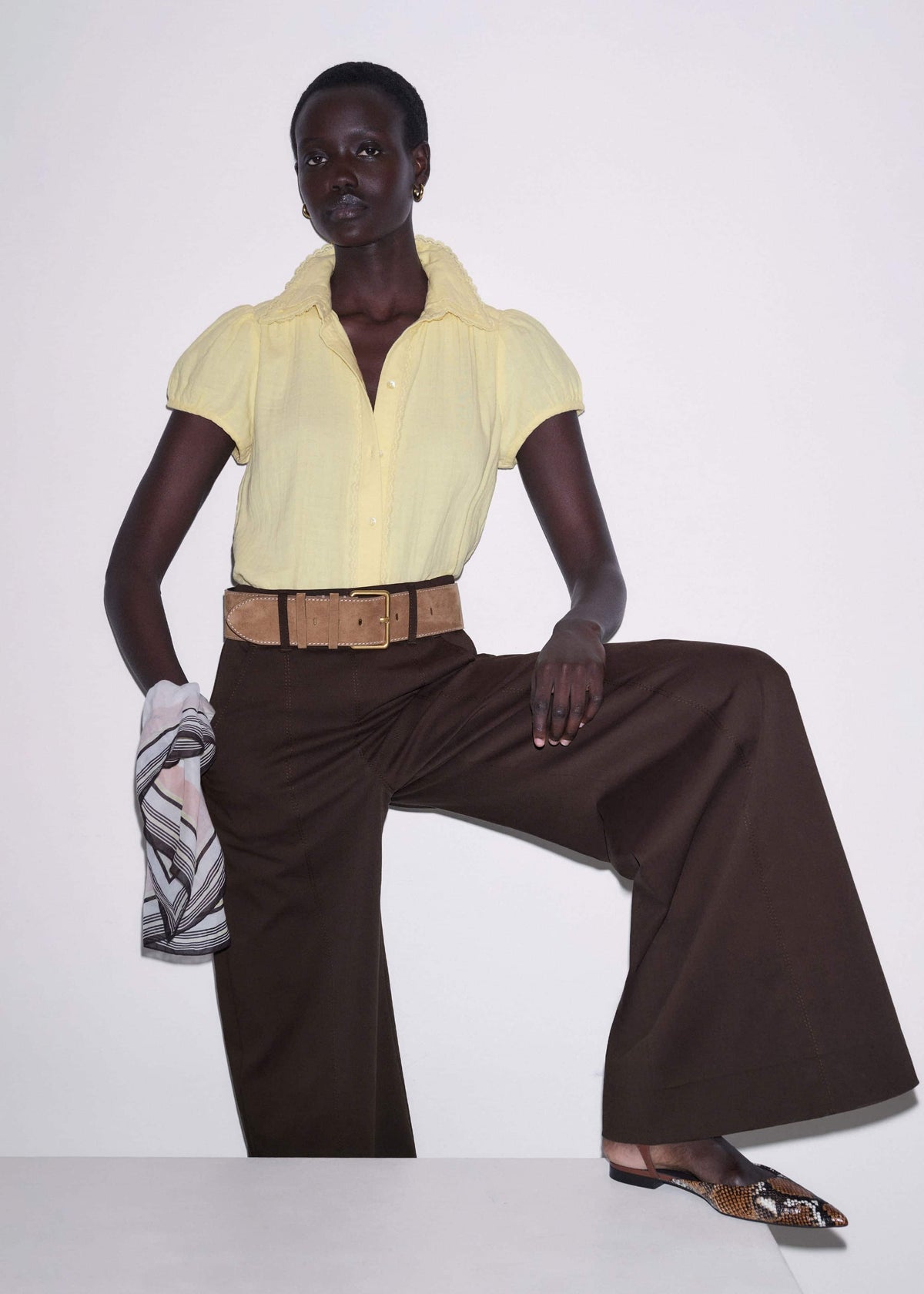 ME+EM Clothing|Accessories Brown Wide Waist Belt