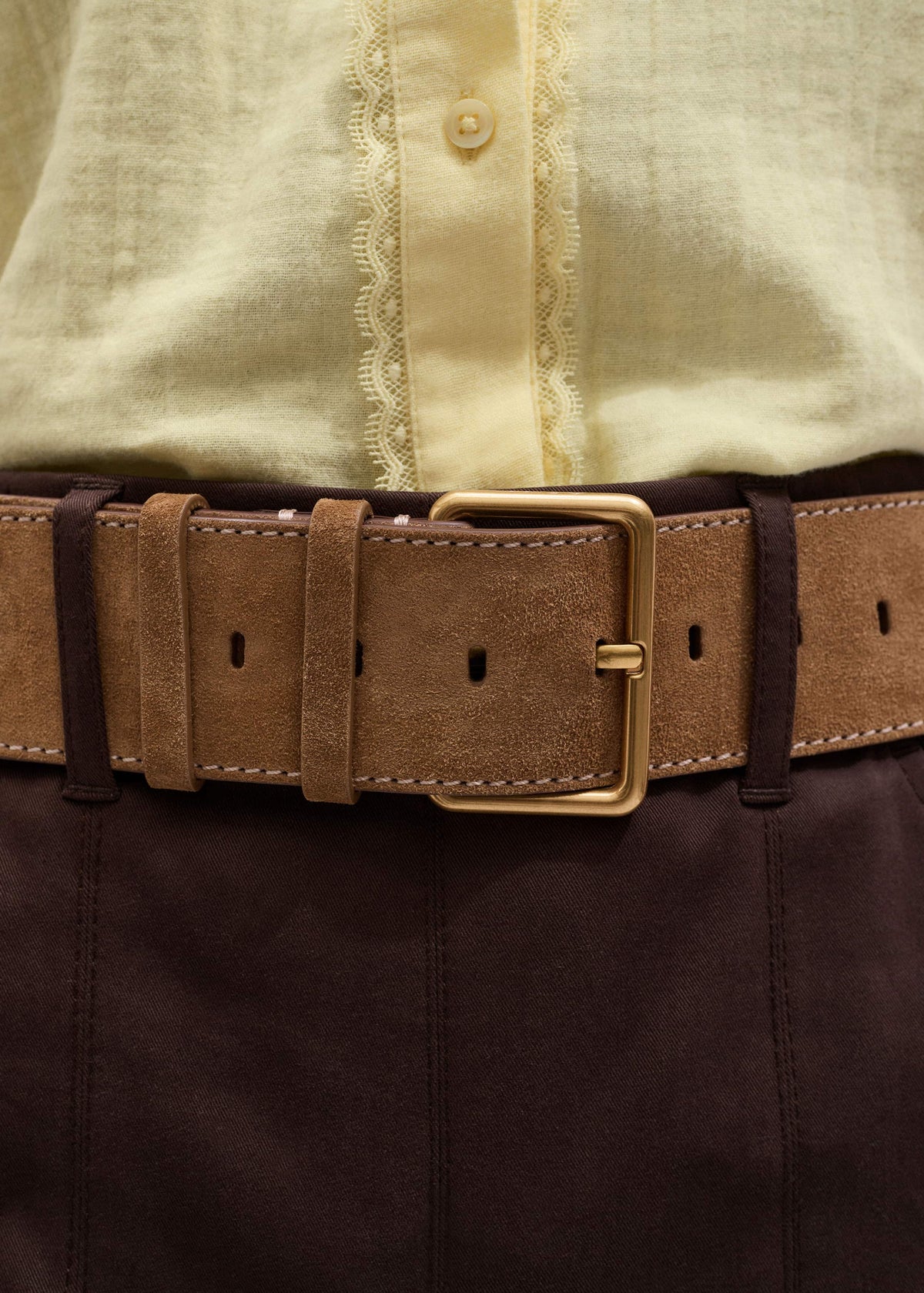 ME+EM Clothing|Accessories Brown Wide Waist Belt