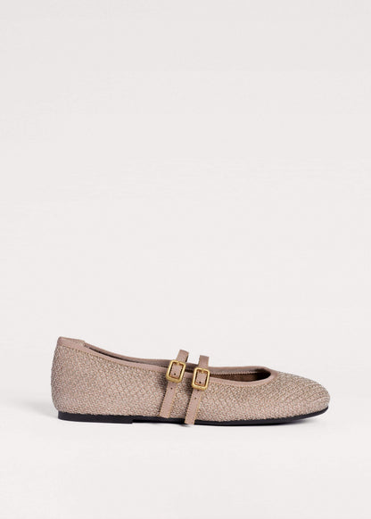 ME+EM Clothing|Accessories Gold Mesh AM-PM Ballet Flat