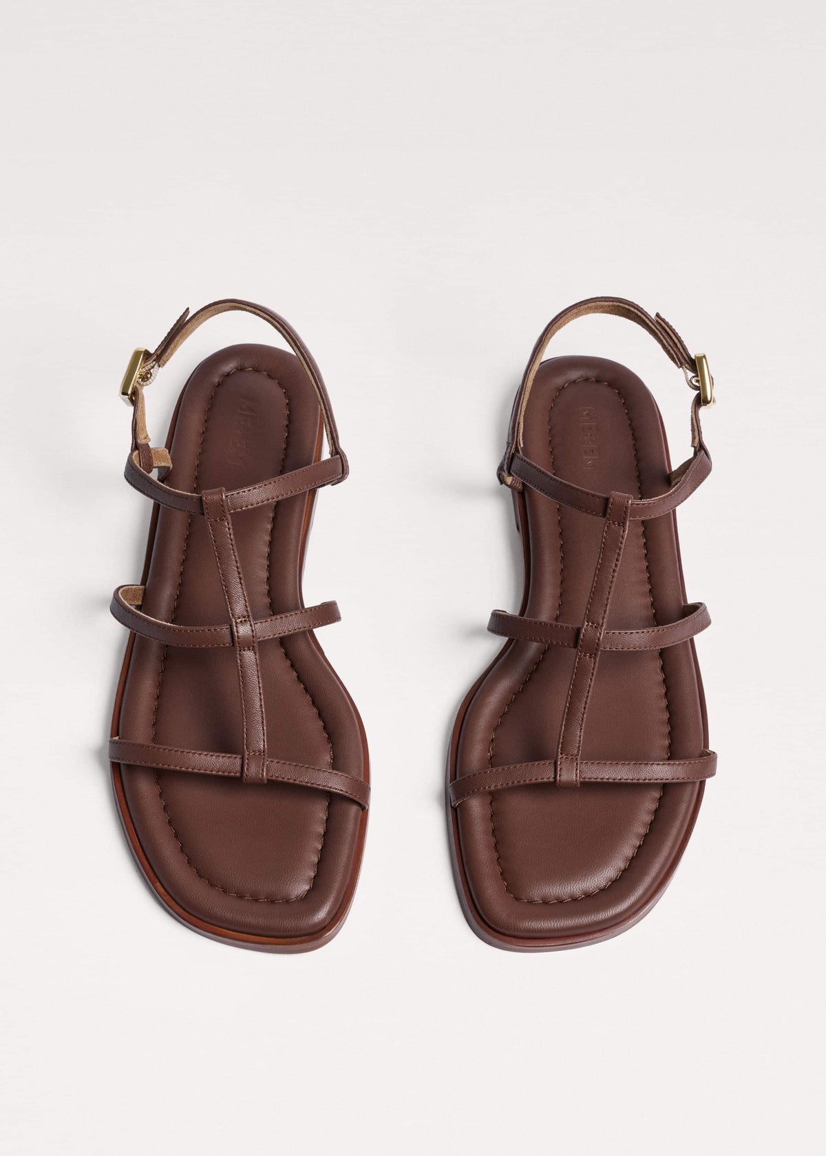 ME+EM Clothing|Accessories Dark Brown Caged Flat Sandal