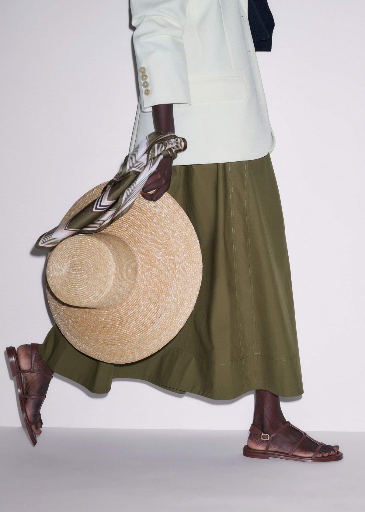 ME+EM Clothing|Accessories Dark Brown Caged Flat Sandal