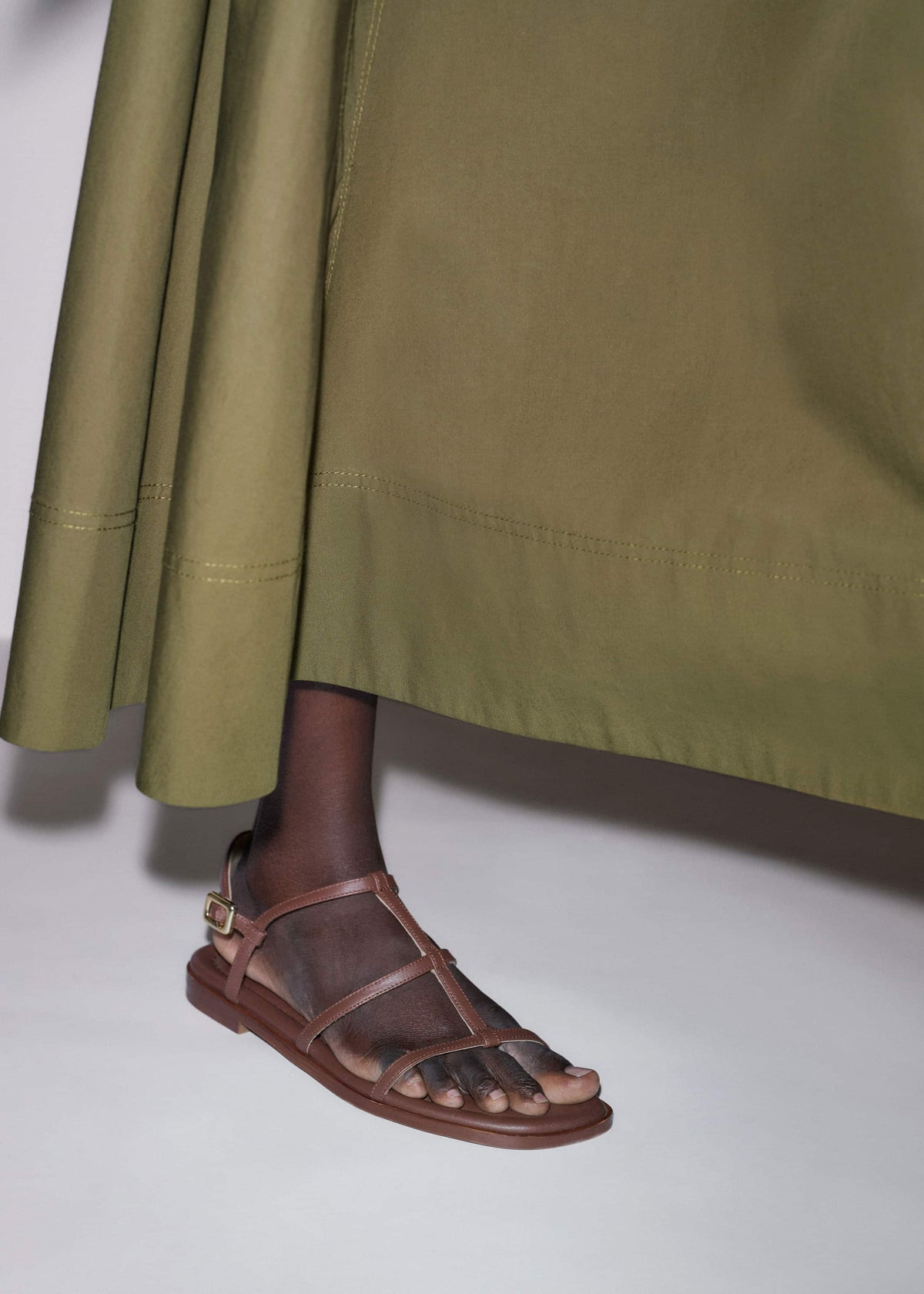 ME+EM Clothing|Accessories Dark Brown Caged Flat Sandal