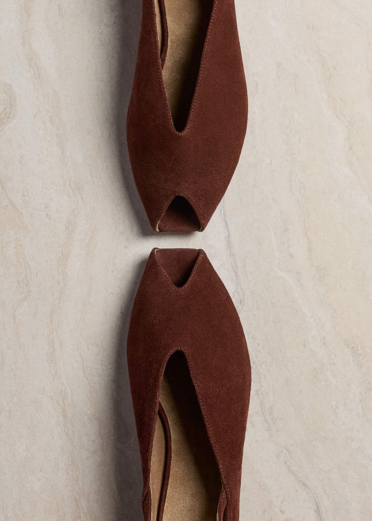 ME+EM Clothing|Accessories Cinnamon Brown Peep Toe Flat