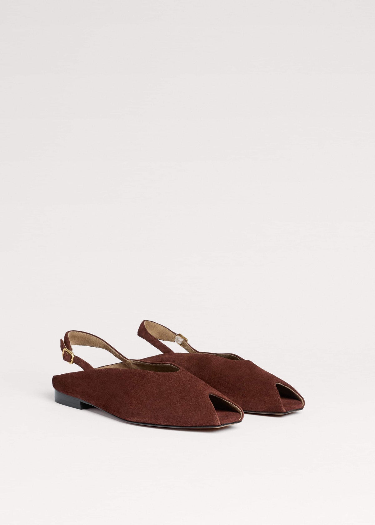 ME+EM Clothing|Accessories Cinnamon Brown Peep Toe Flat
