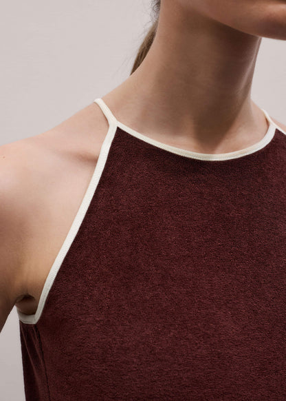 ME+EM Clothing Cinnamon Brown Halterneck Top