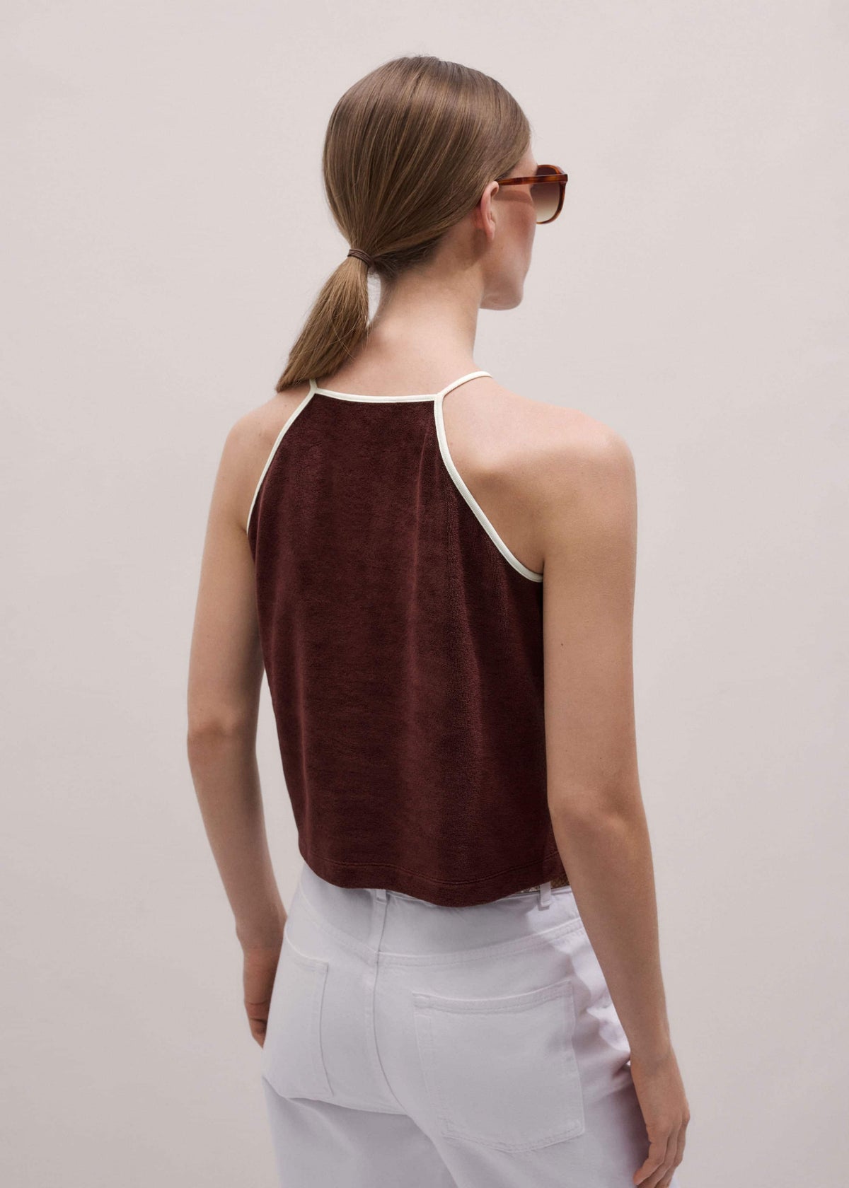 ME+EM Clothing Cinnamon Brown Halterneck Top