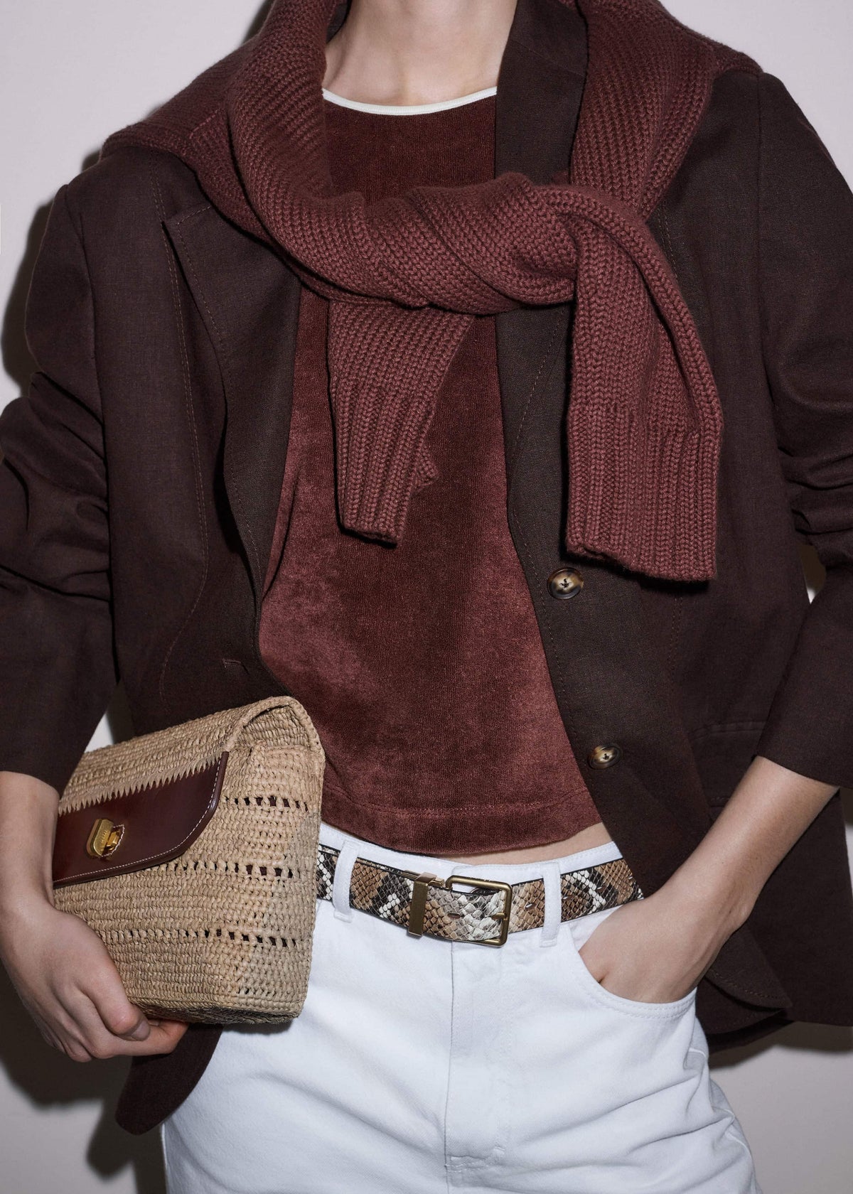 ME+EM Clothing Cinnamon Brown Halterneck Top