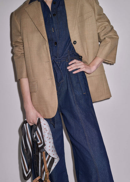 ME+EM Clothing Blue Relaxed Wide-Leg AM-PM Jumpsuit
