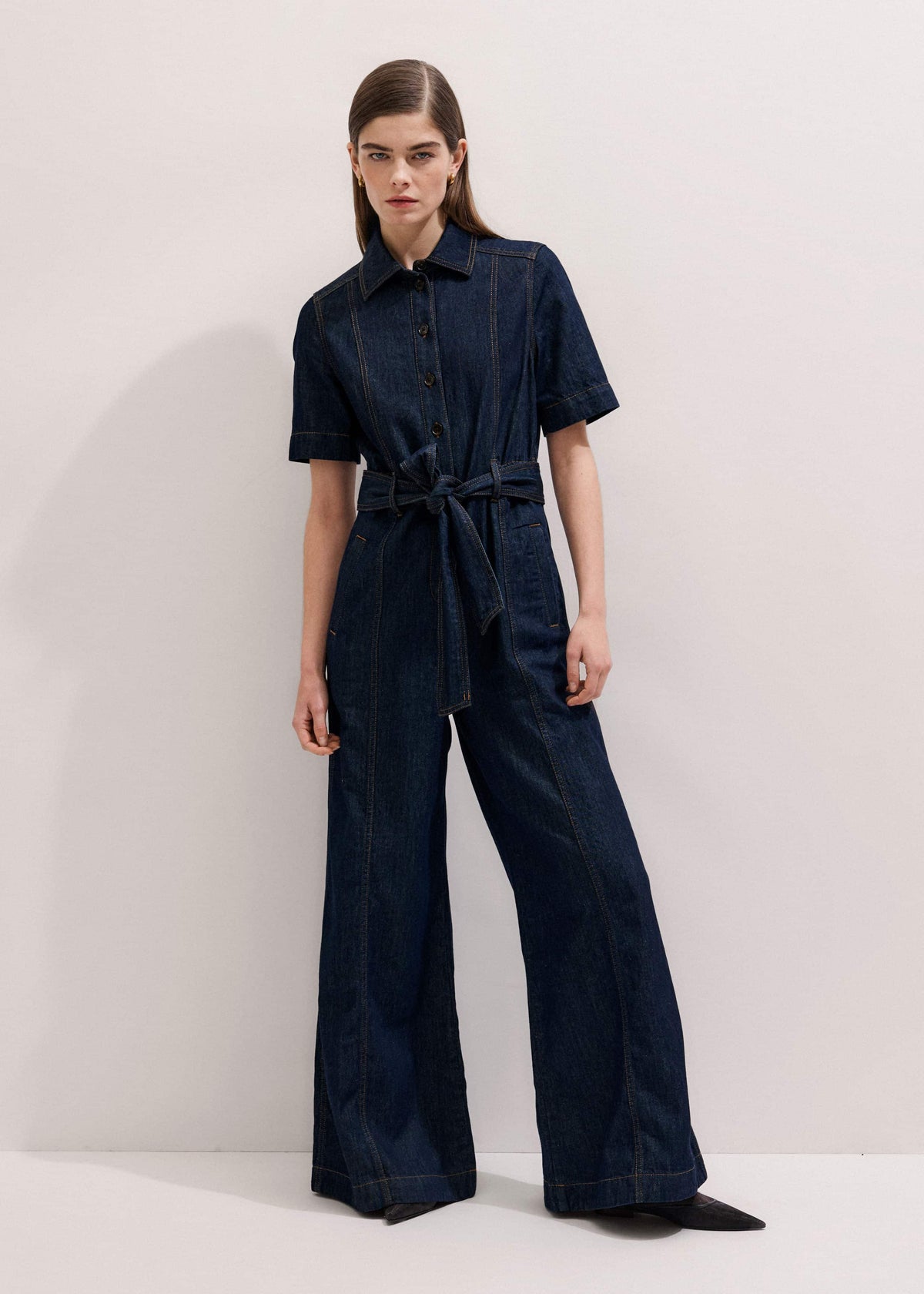 ME+EM Clothing Blue Relaxed Wide-Leg AM-PM Jumpsuit