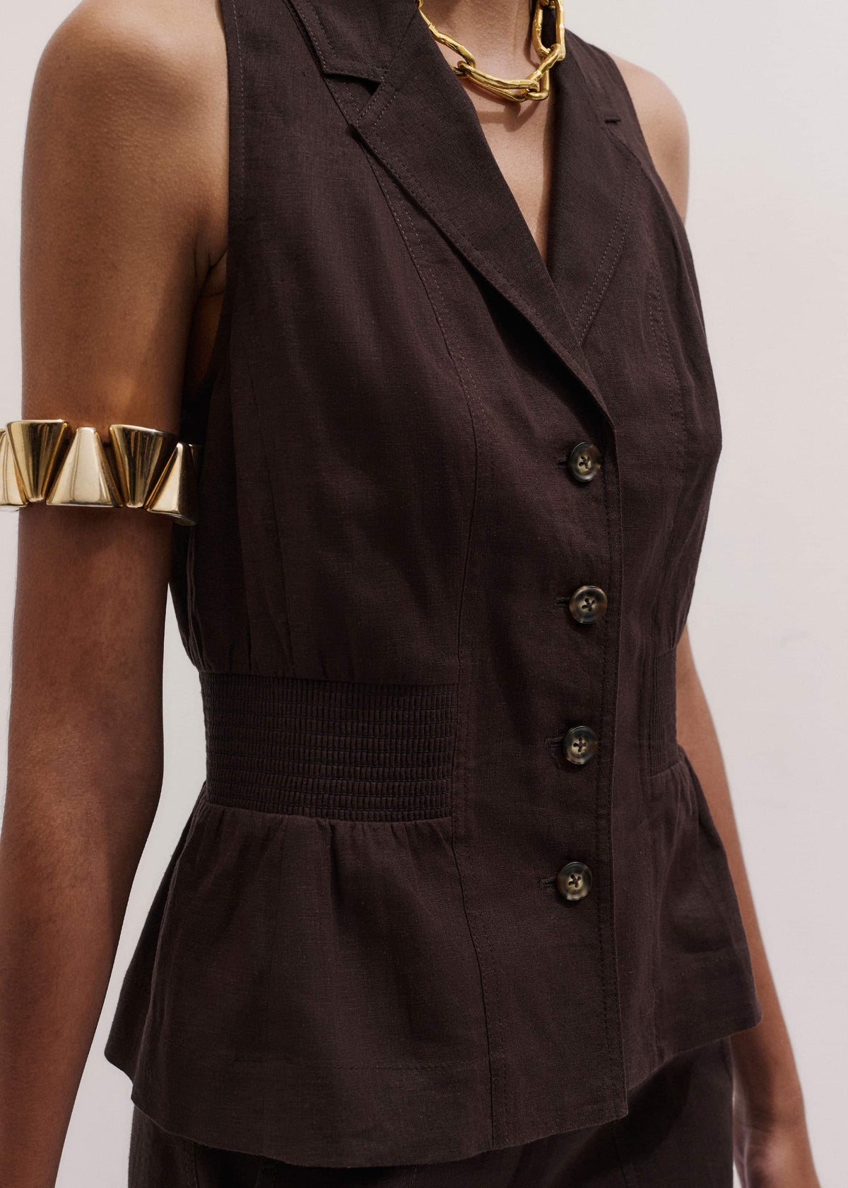 ME+EM Clothing Brown Halterneck Vest