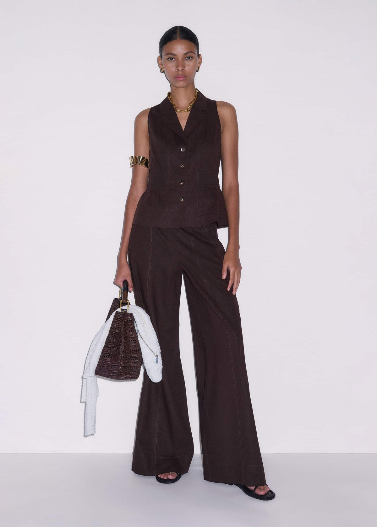ME+EM Clothing Brown Halterneck Vest