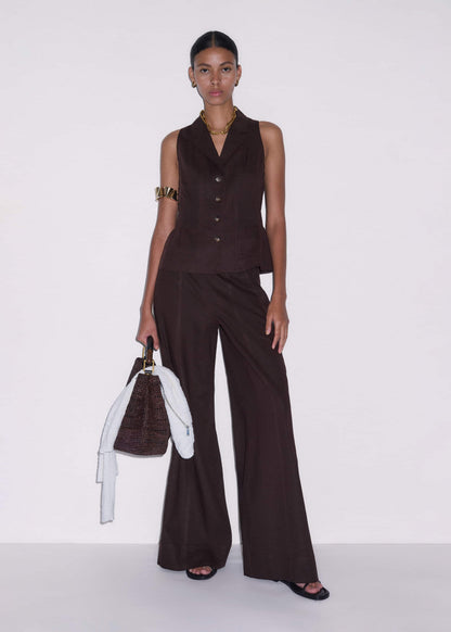 ME+EM Clothing Brown Halterneck Vest