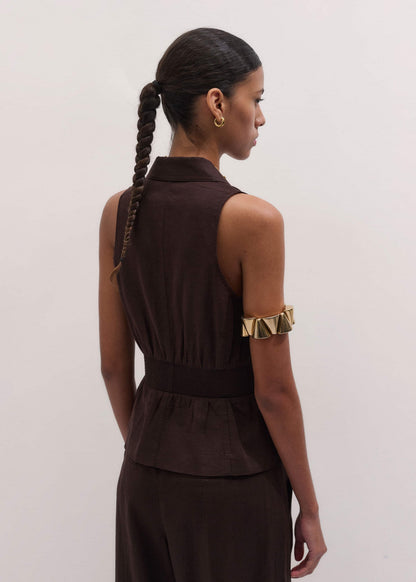 ME+EM Clothing Brown Halterneck Vest