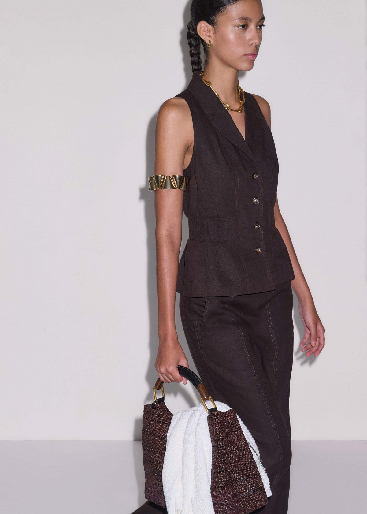 ME+EM Clothing Brown Halterneck Vest
