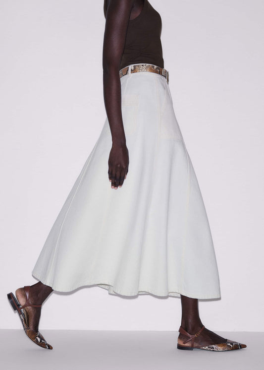 ME+EM Clothing White Panelled A-Line Maxi Skirt