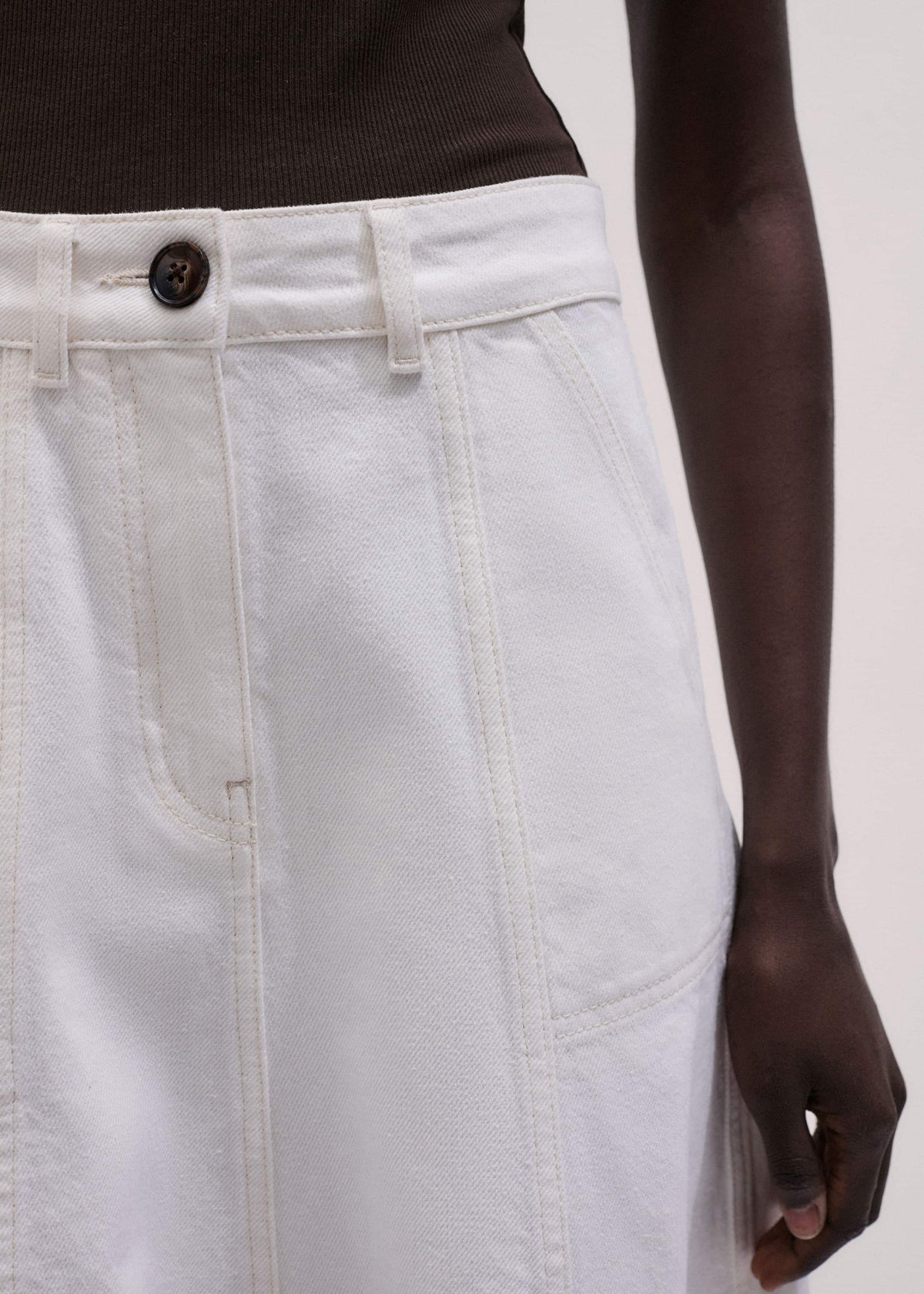 ME+EM Clothing White Panelled A-Line Maxi Skirt