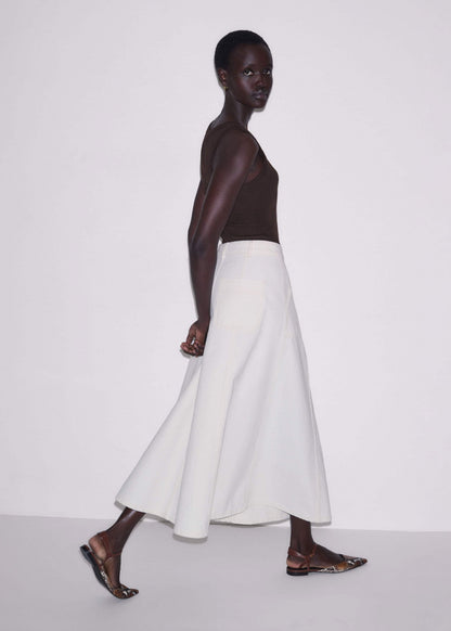ME+EM Clothing White Panelled A-Line Maxi Skirt