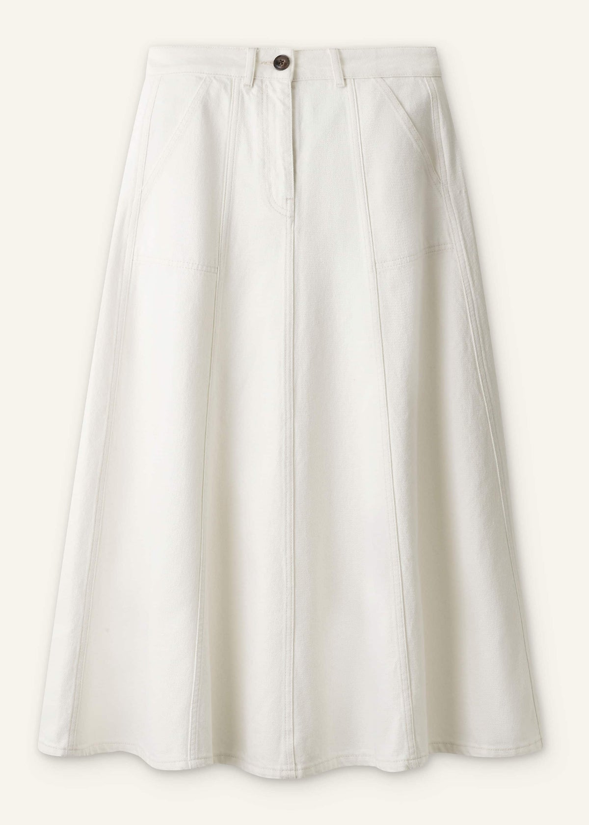 ME+EM Clothing White Panelled A-Line Maxi Skirt