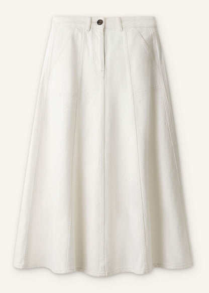 ME+EM Clothing White Panelled A-Line Maxi Skirt