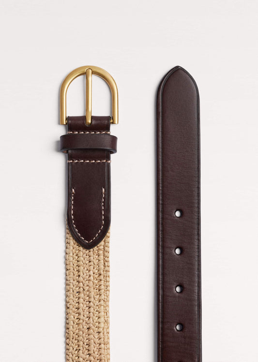 ME+EM Clothing|Accessories Natural Round Raffia Summer Belt