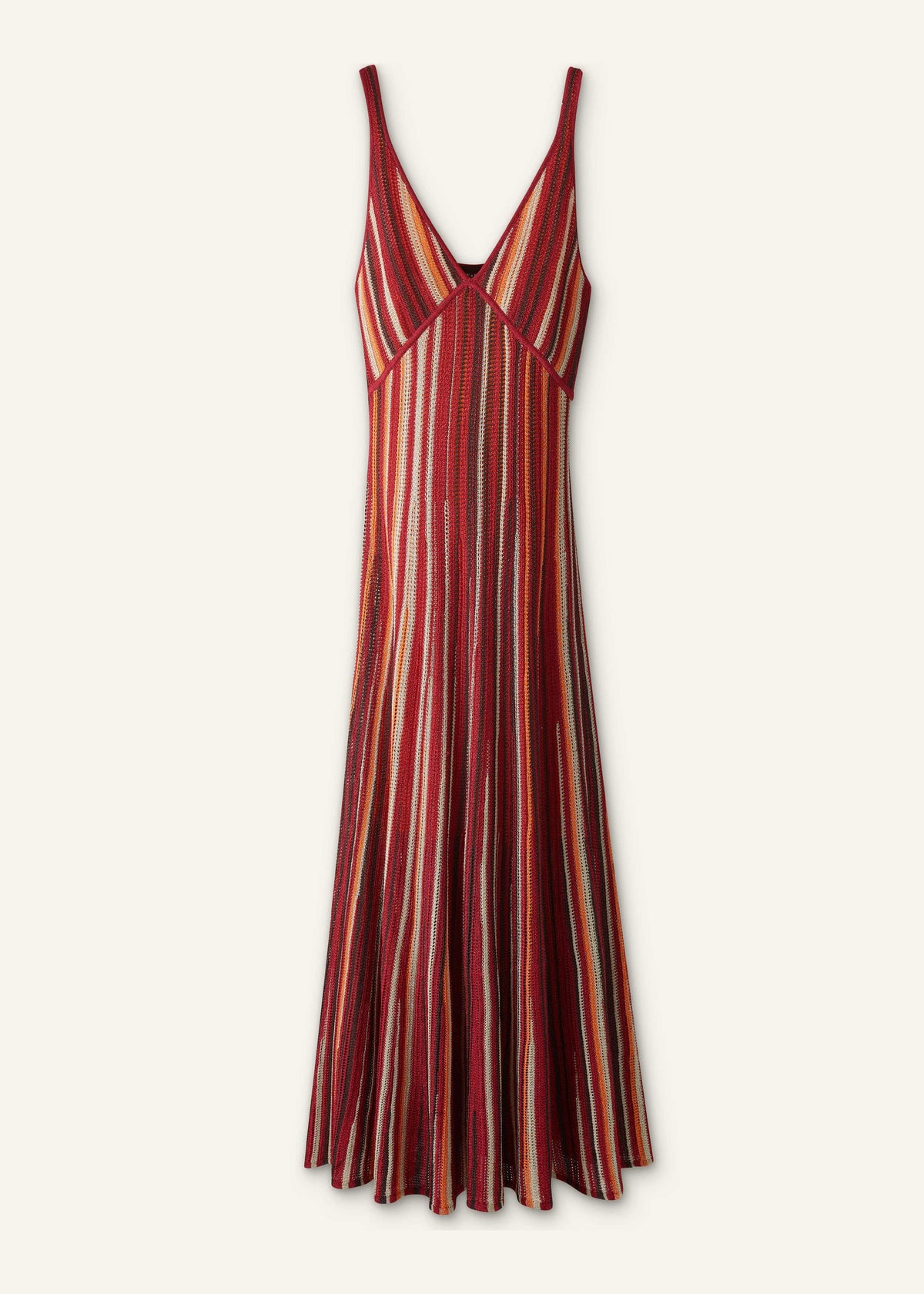 ME+EM Clothing Red Metallic Knit Maxi Dress