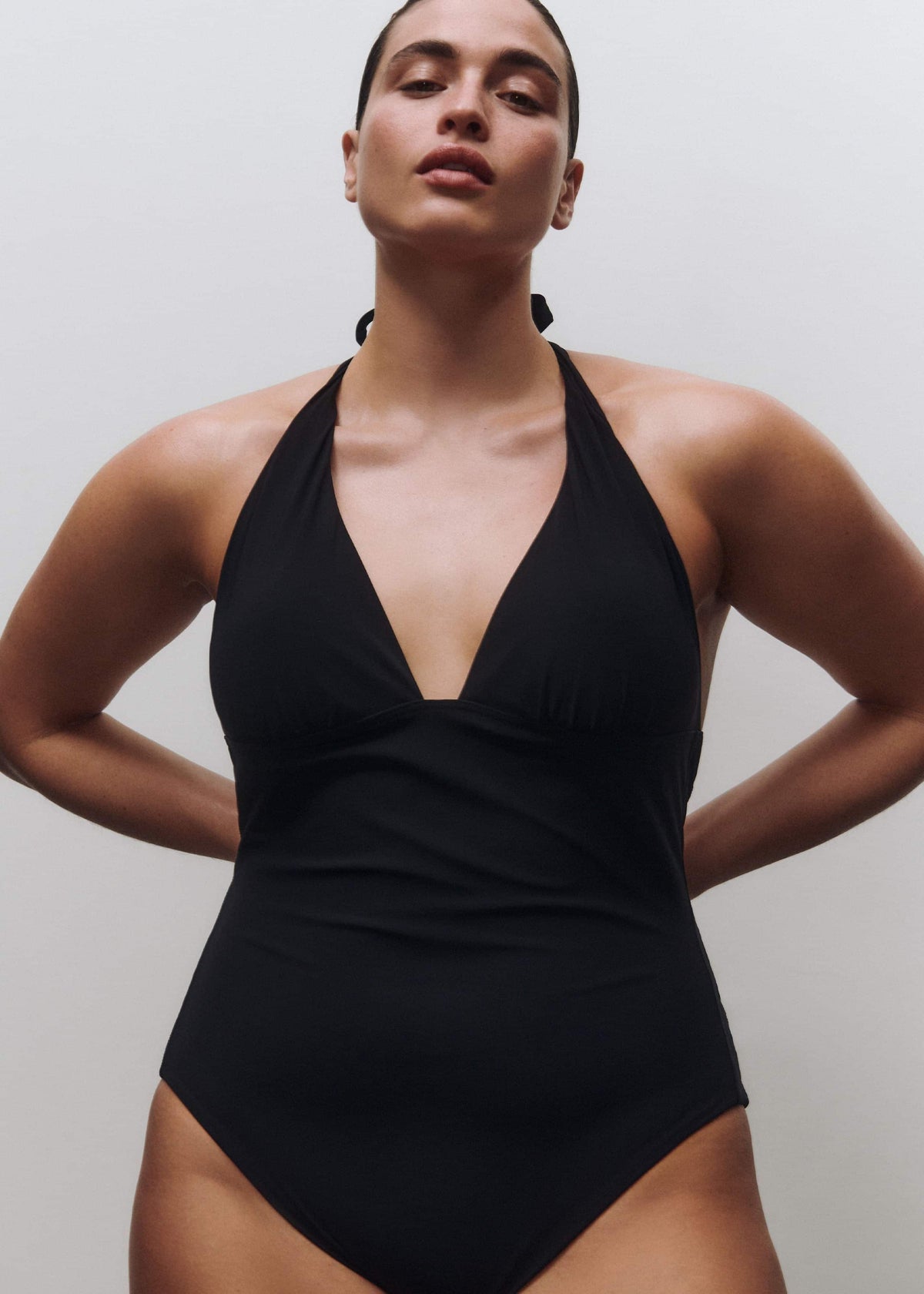 ME+EM Clothing Black Adjustable Halterneck Swimsuit
