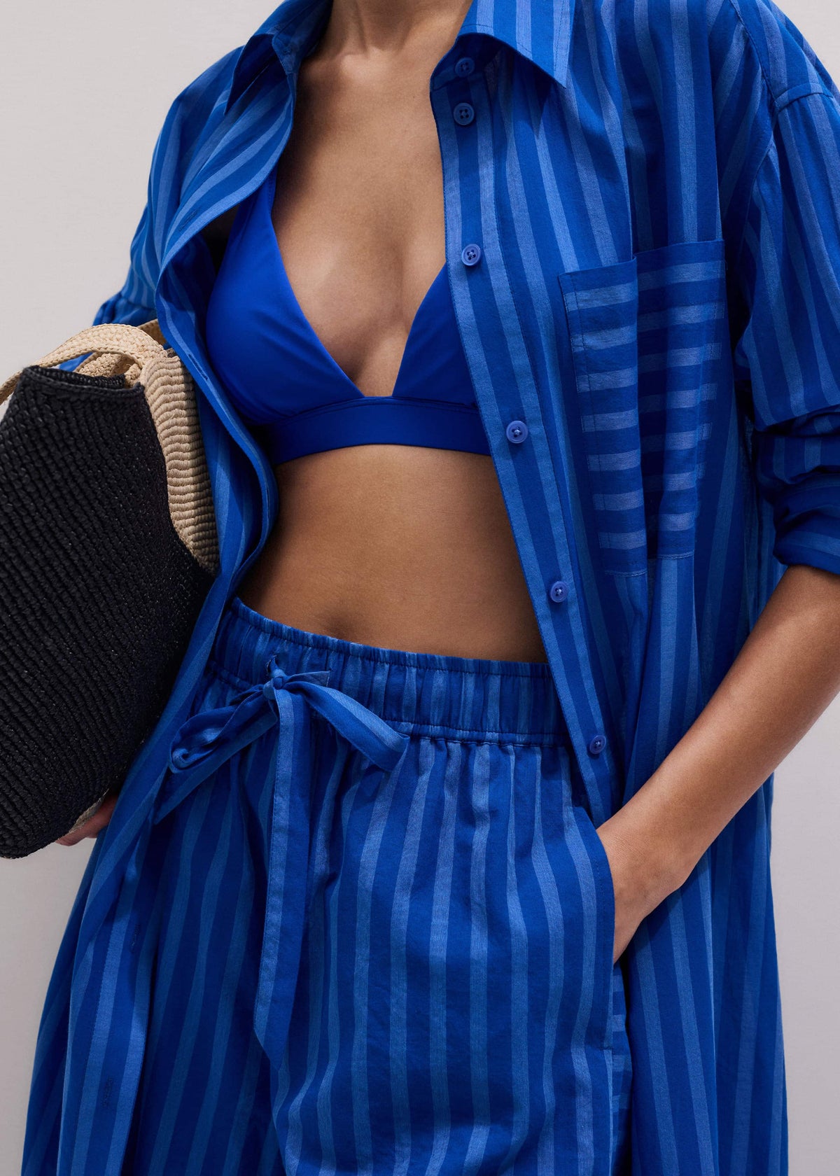 ME+EM Clothing Blue Striped Beach Set