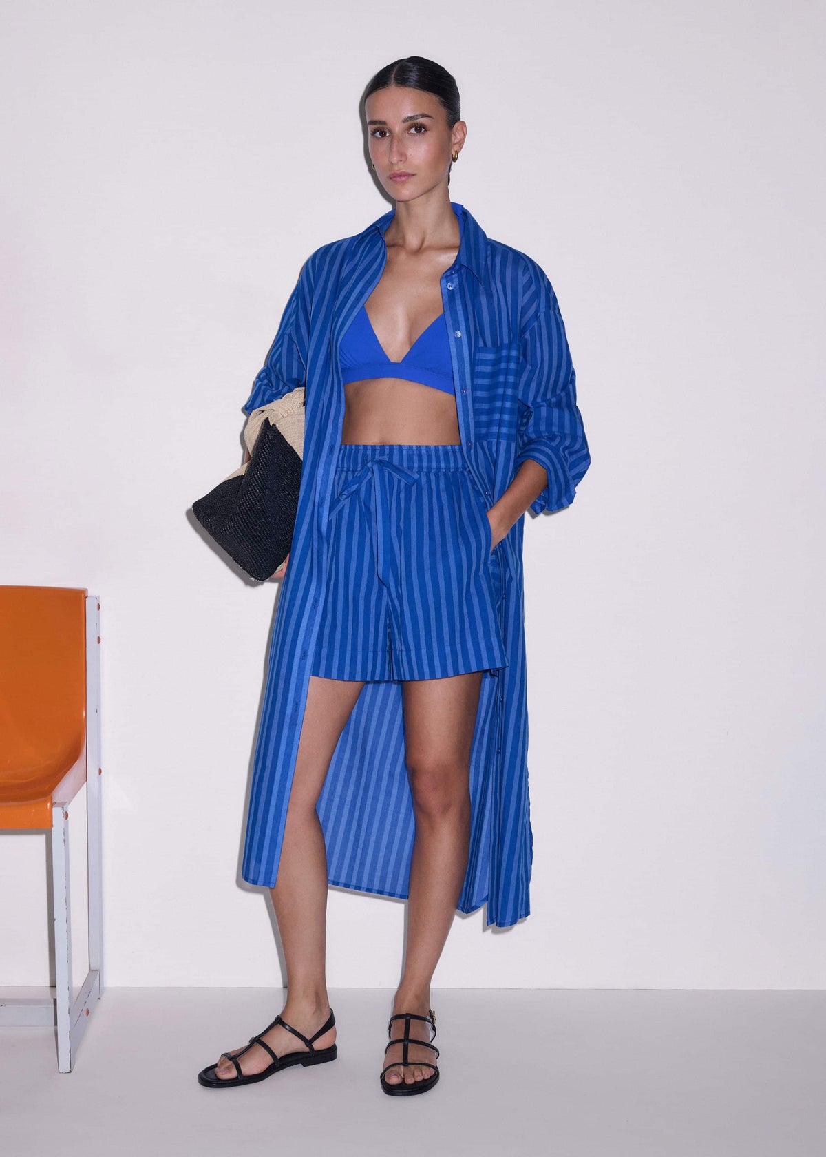 ME+EM Clothing Blue Striped Beach Set
