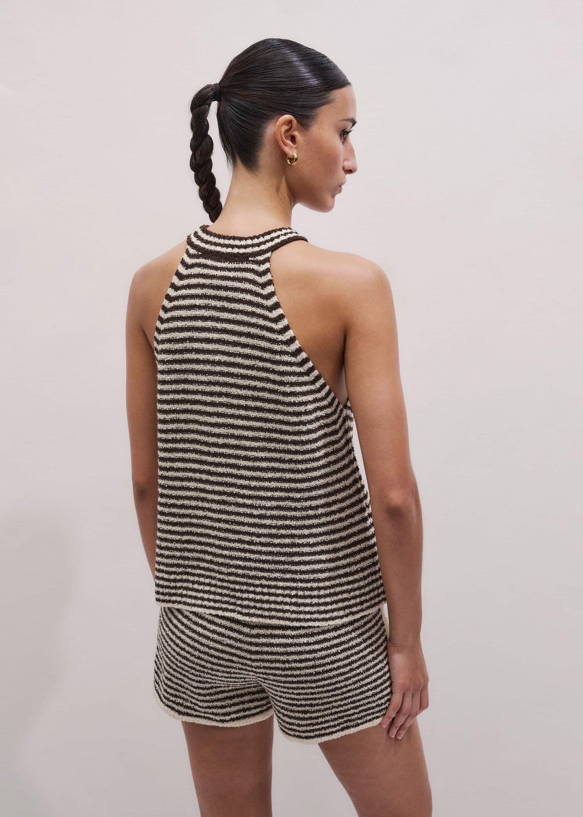 ME+EM Clothing Cocoa Brown Stripe Short Co-ord