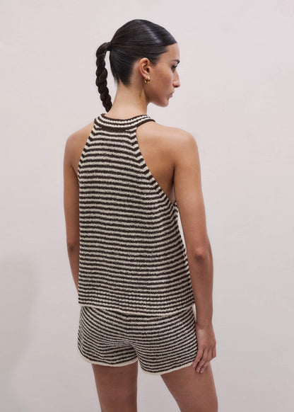 ME+EM Clothing Cocoa Brown Stripe Short Co-ord
