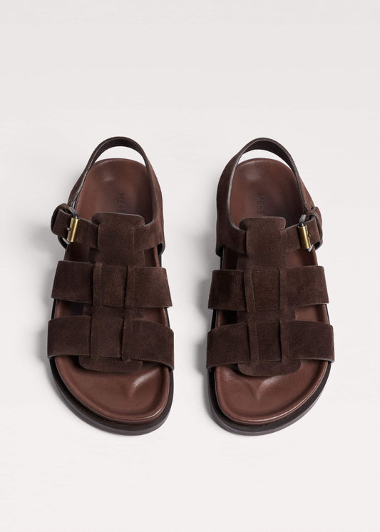 ME+EM Accessories Dark Brown Open Toe Fisherman Sandal