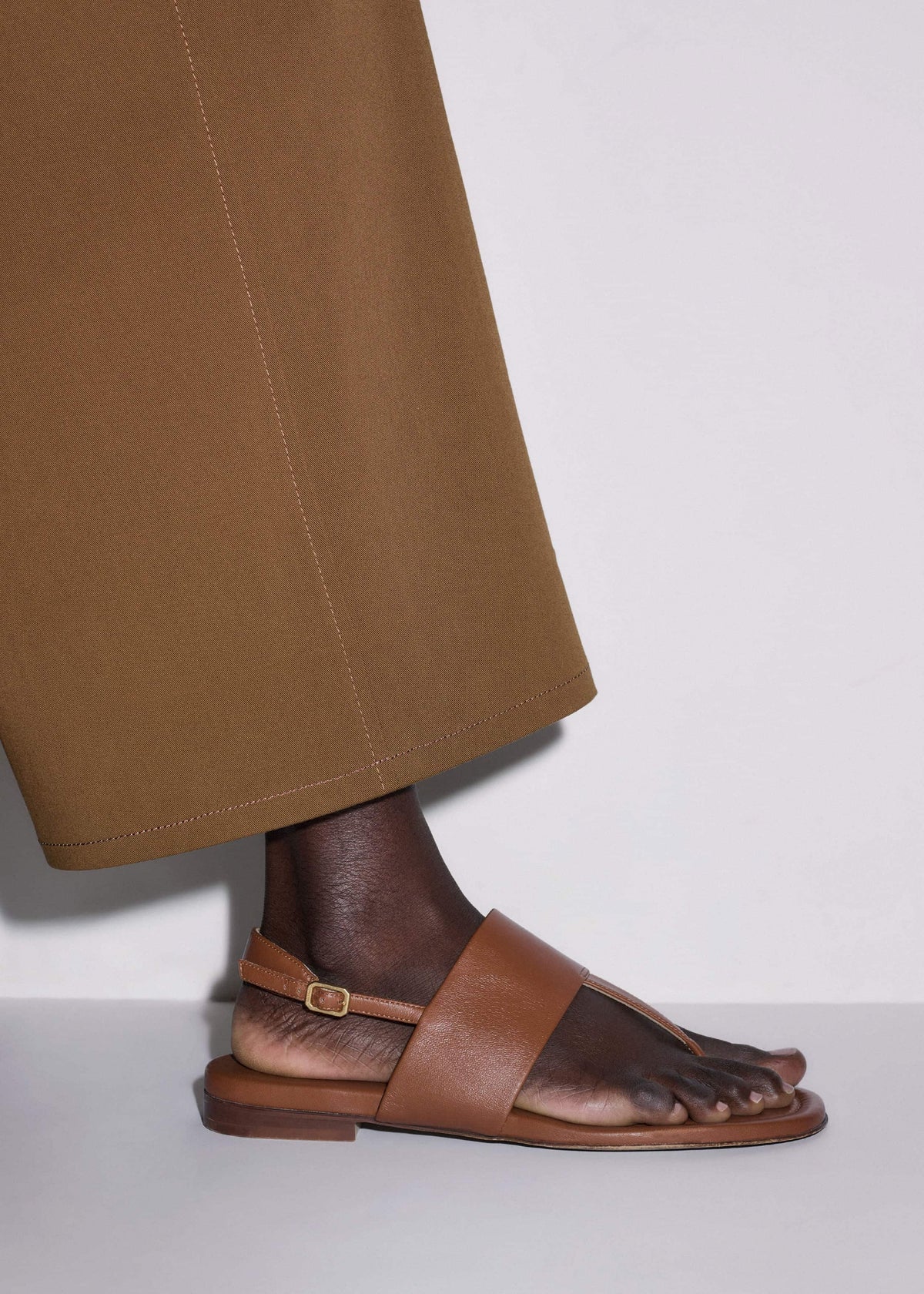 ME+EM Accessories Brown Minimal Sandal