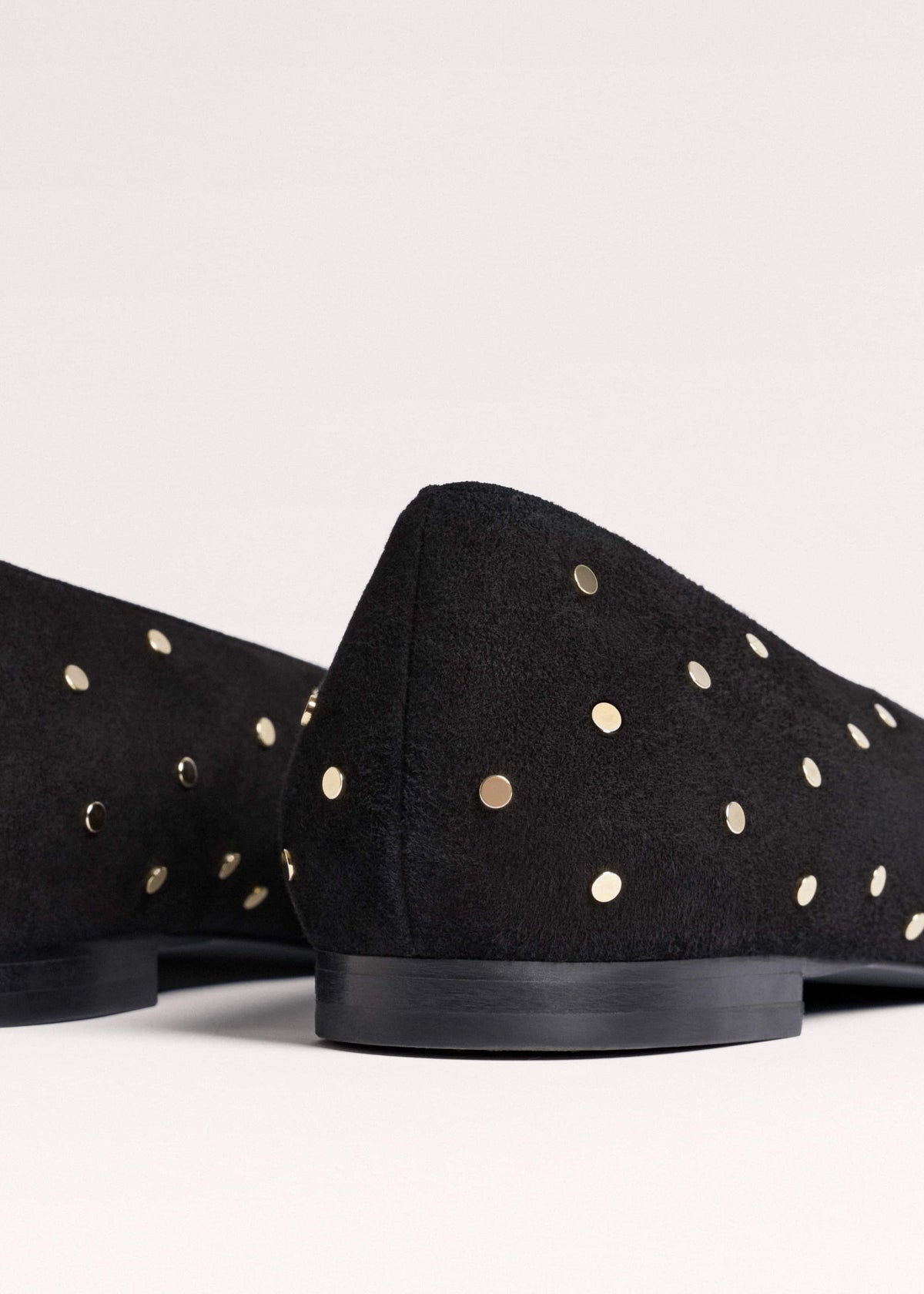 ME+EM Accessories Black Suede Stud Point Flat