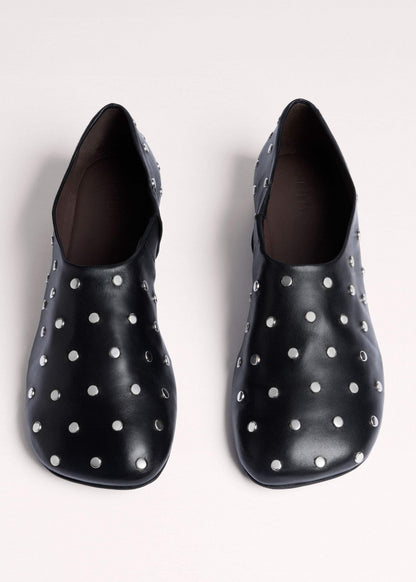 ME+EM Accessories Black Studded Slipper