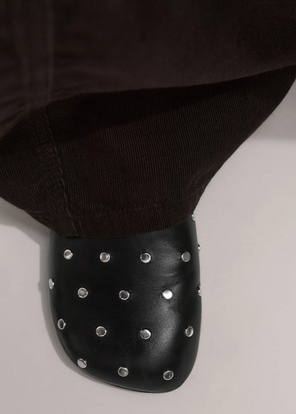 ME+EM Accessories Black Studded Slipper