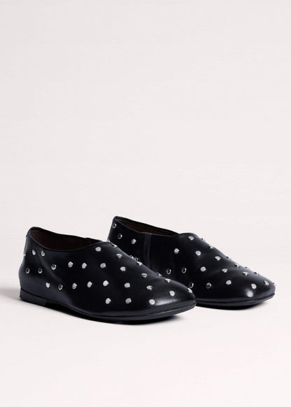 ME+EM Accessories Black Studded Slipper