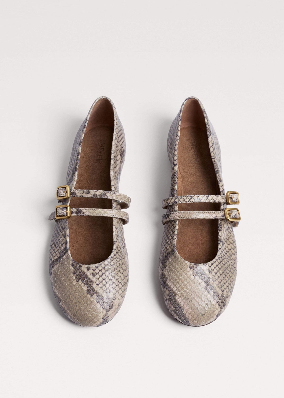 ME+EM Accessories Gray Snake Print Ballet Flat