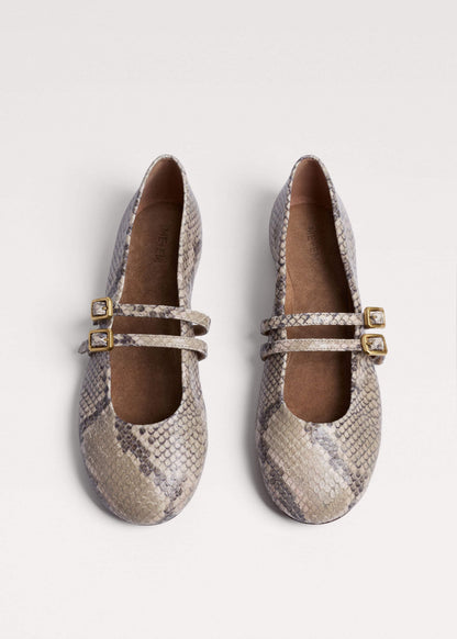 ME+EM Accessories Gray Snake Print Ballet Flat