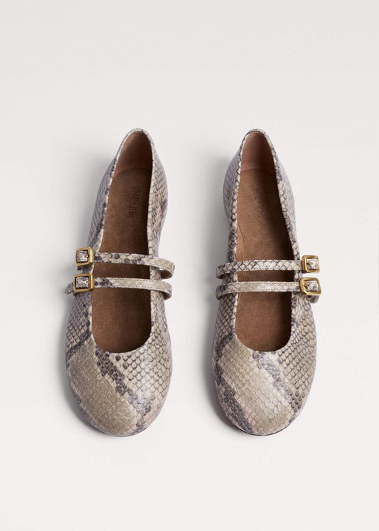 ME+EM Accessories Gray Snake Print Ballet Flat