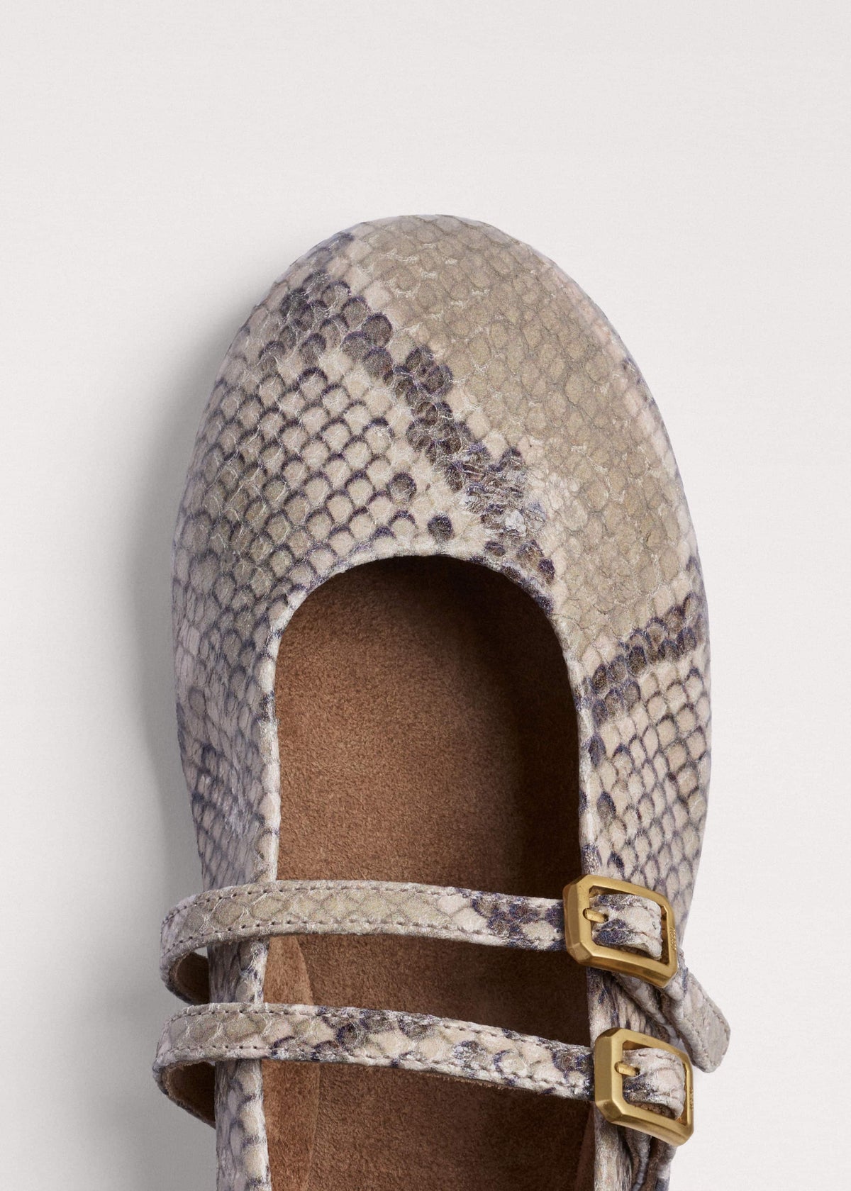 ME+EM Accessories Gray Snake Print Ballet Flat
