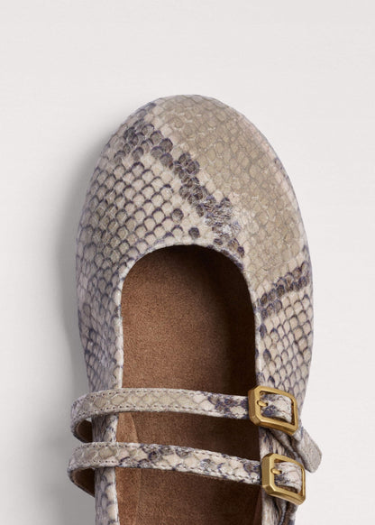 ME+EM Accessories Gray Snake Print Ballet Flat