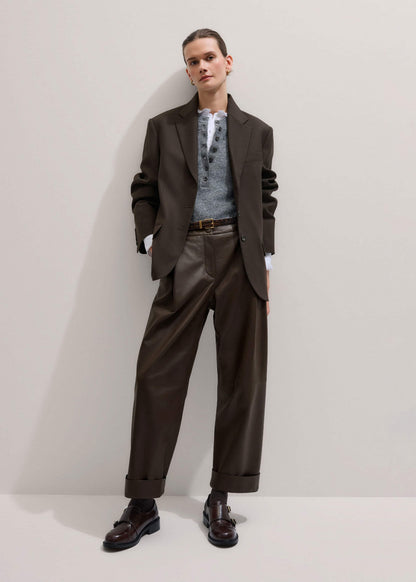 ME+EM Accessories Brown Leather Double Buckle Shoe