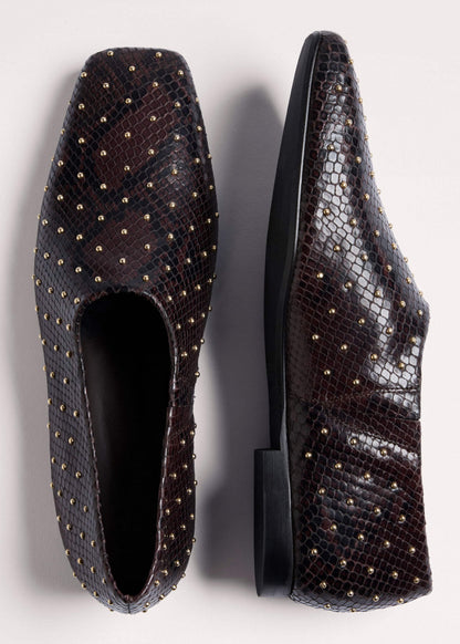 ME+EM Accessories Brown Square Toe Slipper