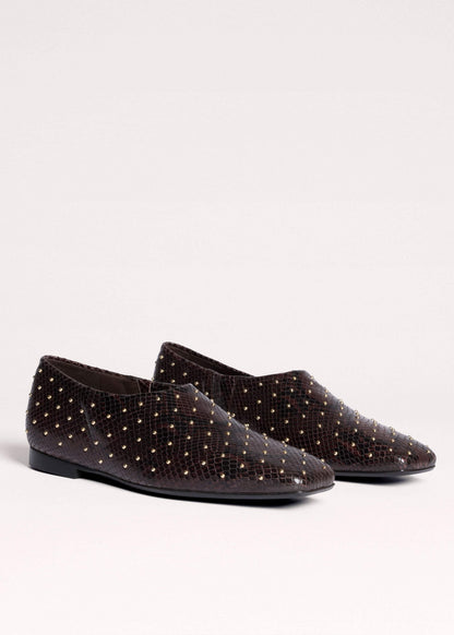 ME+EM Accessories Brown Square Toe Slipper