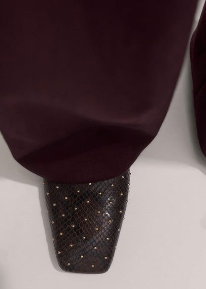 ME+EM Accessories Brown Square Toe Slipper