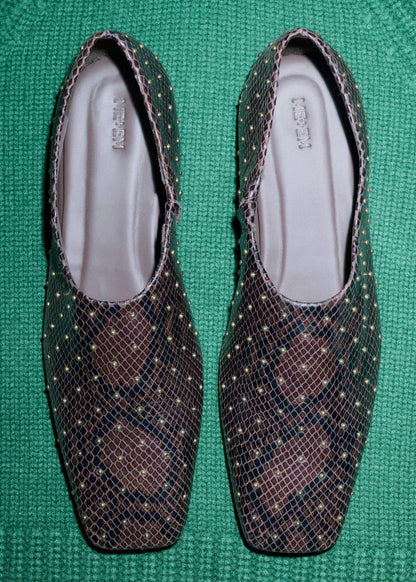 ME+EM Accessories Brown Square Toe Slipper